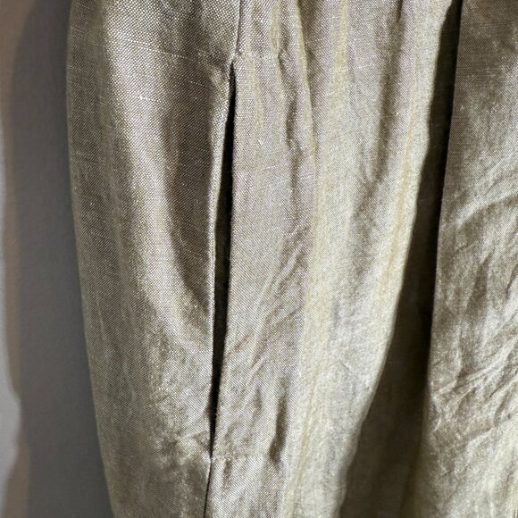 Madewell Linen-Blend Alexandra Button-Front Mini Dress Womens Large Olive Branch - Picture 10 of 14